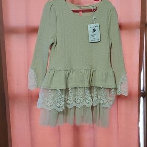 Cream shirt with lace and ruffle detail